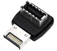 COMeap Adaptador de placa base USB C, USB 3.2 tipo E de 90 grados, panel frontal, conector interno, convertidor de cabecera para placa base (PH74A)