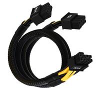 COMeap Cable PCIe de 8 pines para fuente de alimentación EVGA de 8 pines (macho) a doble 6+2 pines (macho) - Cable adaptador PCI Express blindado (25 pulgadas + 9 pulgadas)