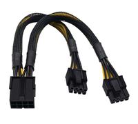 COMeap GPU VGA PCIe 8 pines hembra a doble 2X 8 pines (6 + 2) macho PCI Express adaptador de corriente trenzado Y-Splitter Extensión Cable de 9 pulgadas (23 cm)