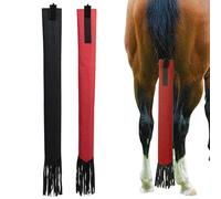 Comebachome 2 Bolsas de Cola de Caballo, 22 x 3 Pulgadas, Bolsas Protectoras a Prueba de Polvo para Caballos con Flecos, Accesorios para Caballos ecuestres, Negro + Rojo decoración del hogar