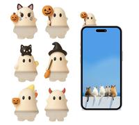 Comebachome 6PCS Stick-On Ghost Phone Buddy, lindas decoraciones de Halloween fantasma para teléfono inteligente