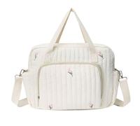 Comebachome Bolsa de bebé para mamá, elegante bolsa de pañales acolchada con bordado, de viaje portátil para pañales con correa ajustable para facilitar su transporte, beige, viaje