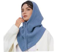 Comebachome Bufanda con Capucha para Mujer, Bufanda con Capucha 2 en 1, Gorros de Invierno, Gorros, de Punto de Ganchillo, Conjunto de Bufandas, Azul, decoración del hogar