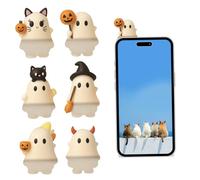 Comebachome Decoraciones para teléfono, 6 uds., fantasma adhesivo, amigo del teléfono, lindo fantasma, decoración de Halloween para inteligente, decoración
