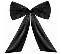 Comebachome Lazo Negro, 2 Piezas 105x65cm Lazo Negro de Satén Decoraciones de Halloween para Telón de Fondo Cumpleaños Boda Novia Decoración Colgante