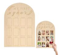 Comebachome Mi Primer año de Foto, 12x17 Pulgadas de Madera 12 Meses mi Primer año de Foto, Decoraciones de Primer cumpleaños para niñas niñas