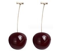 Comebachome Pendientes de cereza, 1 par de aretes de cereza acrílica para mujeres, caída creativa de orejas de cereza, joyería de cereza para mujeres, standard, Roja