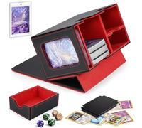 comeder Caja de mazo para mazo MTG Commander, funda para cartas con capacidad para más de 160 tarjetas de doble manga con soportes para bandeja de dados, caja de almacenamiento para tarjetas TCG/CCG