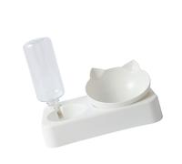 Comedero 2 en 2 para mascotas, cuenco de agua para gatos, suministros de doble tazón, biberón, comederos para mascotas, alimentación de agua mejorada