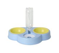 Comedero 3 en 1 para perros con postura elevada para gatos, cuenco de agua, doble tazón, riego automático, sin derrames, doble tazón, comedero automático para mascotas