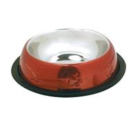 Comedero acero inoxidable antideslizante color rojo