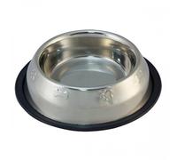 Comedero acero inoxidable antideslizante decorado color Gris