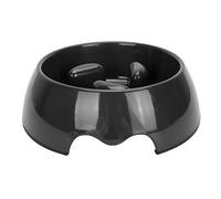 Comedero Antiahogos para Perros y Gatos, Cuenco Interactivo de Melamina, Diseño Antideslizante, Color Negro Grande - Control de Alimentación, Material Seguro y Duradero, Ideal (Negro)