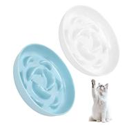 Comedero anticabestrillo para gatos, cuencos para gatos de melamina, comedero lento para gatos, comida húmeda, fácil de limpiar, cuenco antienredos para gatos y perros pequeños