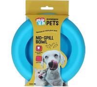 Comedero anticontaminación para perros y gatos, de Excellent Pets, 300 ml, con base antideslizante, S, borde antisalpicaduras, cuenco de silicona, color azul