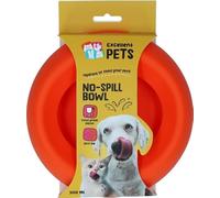Comedero anticontaminación para perros y gatos, de Excellent Pets, 300 ml, con base antideslizante, talla S, borde antisalpicaduras, cuenco de silicona, color naranja