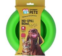 Comedero anticontaminación para perros y gatos, de Excellent Pets, de 800 ml, con base antideslizante, M, borde antisalpicaduras, cuenco de silicona, color verde