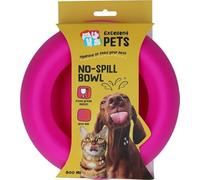 Comedero anticontaminación para perros y gatos, de Excellent Pets, de 800 ml, con base antideslizante, M, borde antisalpicaduras, cuenco de silicona, color rosa