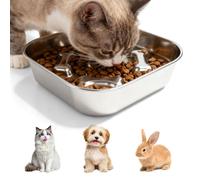 Comedero antienredos para perros, comedero lento, diámetro 21,5 cm, cuenco para perros de acero inoxidable 304, cuenco antideslizante para perros, cuenco antiestrangulamiento para perros y gatos