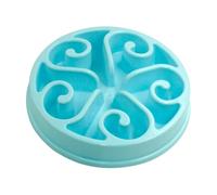 Comedero Antivoracidad Perro Gato Plato Interactivo Antideslizante para Alimentación Lenta 22cm Evita la Ansiedad (3362) (Azul)