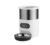 Comedero automático Alimentador de Mascotas de Acero Inoxidable Alimentador Inteligente Doble Fuente de alimentación Cantidad cronometrada BowlDual Bowl único Comedero Mascotas(WiFi Type,3L)