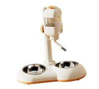 Comedero Automático con Tazón De Alimentación Ajustable for Mascotas, Plato Comida Acero Inoxidable Extraíble, Botella Dispensadora Agua A Prueba Fugas, Adecuada for Uso En Perros(White)