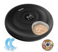 Comedero automático de alimentos húmedos para gatos, alimentador automático de alimentos húmedos para gatos, perros, dispensador de alimentos frescos con 6 comidas con 2 paquetes de hielo, cuenco