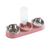 Comedero automático de doble tazón para mascotas con dispensador de agua, cuenco alto antideslizante, plato de comida seca y húmeda, comedero automático para mascotas, doble tazón para perros y gatos
