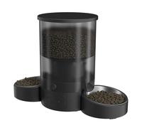 Comedero Automático Dual para 2 Gatos, Dispensador de Comida Seca para Mascotas, Control Inteligente Remoto por App, Modo de Alimentación con Doble Fuente, Desmont Black Double Bowl Wi-Fi Smart Model