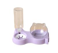 Comedero automático for Gatos y Mascotas, comedero for Perros y Gatos, Todo en uno, Cuenco for Comida y Bebedero, Plato Elevado for Beber Cuencos para Gatos(Purple,Double)