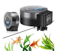 Comedero automático para acuario, comedero automático para acuario con temporizador, 140 ml, dispensador de alimento para peces, dispensador de alimentos para acuarios con pilas, comedero automático