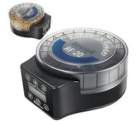 Comedero automático para acuario, comedero automático para peces, dispensador automático de peces con temporizador 140 ml, 6 modos, alimentador automático para acuarios con cable USB, pantalla LCD