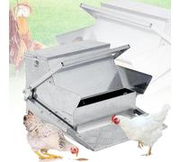 Comedero automático para aves de corral, tapa resistente a la intemperie, capacidad de 25 libras, alimenta de 6 a 12 pollos hasta 7 días, reduce los residuos, ideal para criar bantamos, codorniz