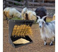 Comedero automático para caballos, ovejas y cabras, comederos, comederos, comederos de acero, comederos de acero, comederos para caballos, comederos colgantes de ovejas (negro)
