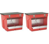 Comedero automático para Conejos de plástico/Metal, 2 Huecos (Paquete de 2)