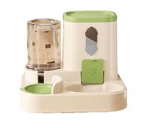 comedero automático para Gatos, Comedero automático Doble for Mascotas | Depósito Lateral Compacto de PP for Cada Mascota(Verde)