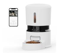 Comedero automático para gatos con cámara, visión nocturna de video HD 1080P, capacidad de 4L, control por aplicación, alimentación por USB y batería, WiFi habilitado, dispensador de comida para