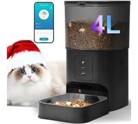 Comedero automático para gatos de 2.4 G, dispensador de comida para gatos con grabadora de voz de 10 segundos, comedero para mascotas de hasta 8 comidas por día, comedero temporizado con anillo