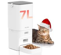 Comedero automático para gatos, dispensador de comida para gatos de 7 L/29 tazas con bolsa desecante, 1-6 comidas, ideal para alimentos secos de 2 a 15 mm, comedero automático para mascotas con doble