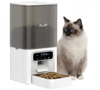 Comedero automático para gatos PawHut, dispensador de comida para gatos de 4,5 l con temporizador para hasta 6 comidas al día, grabadora de voz de 10 segundos, comedero automático programable con
