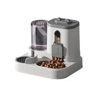 comedero automático para Gatos, Un Bonito comedero y Bebedero automático 2 en 1 for Gatos con dispensador de Agua Lavable(Grey)