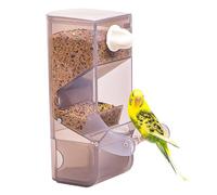 Comedero automático para jaulas de pájaros, translúcido a Prueba de Salpicaduras, sin ensuciar, comedero para pájaros con cajón, Accesorios para jaulas de Gran Capacidad con Poste de pie, sin ensuc