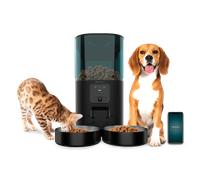Comedero automático para mascotas con dos bowls de inox, control wifi