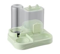 Comedero Automático para Mascotas Dispensador 2 en 1 de Alimento Tazón Doble Contenedor Agua con Material PP Desmontable Adecuado para Gatos Perros Ca, Verde