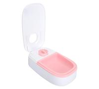 Comedero automático para Mascotas, dispensador de alimento programable para Gatos y Perros, comedero Multifuncional Desmontable de una Sola ración con Compartimento para Bolsa de (Rosa)