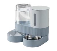 Ｚｉａｌｏｆｉ Comedero Automático para Mascotas Recipiente de Alimentación Dispensador de Agua con Filtro Tazón Doble Contenedor para Pienso de PP Adecuado para Vi, Azul