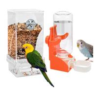 Comedero Automático para Pájaros, Comedero Transparente para Pájaros con Dispensador Agua, Alimentador Automático, para Loros, Periquitos, Canarios