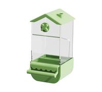 Comedero automático para pájaros, dispensador de semillas de gran capacidad con perca, estación de alimentación transparente para periquitos, cacatúas, loros, periquitos, canarios, verde-1