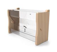 Comedero automático para pájaros para jaula, dispensador de alimentos para periquitos, sin ensuciar, largo para alimentar a varios pollitos al mismo tiempo, sin ensuciar, dispensador automático de