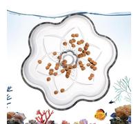 Comedero automático para peces | Cuenco de alimentación en forma de flor con ventosa para el acuario, tanque de peces transparente - para tortugas, peces ornamentales, agua dulce y agua de mar